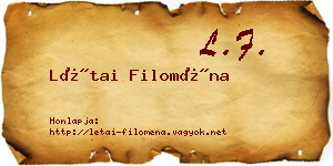 Létai Filoména névjegykártya